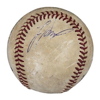 1986 Lee Smith Game Used/Signed Career Save #143 Baseball Used on 9/26/86 (Smith LOA)